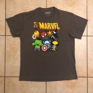 Marvel Kawaii Characters Brown Shirt Men’s L